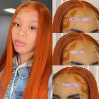 orange lace front wig straight lace front wigs long synthetic lace front wig for black women with babyhair heat resistant