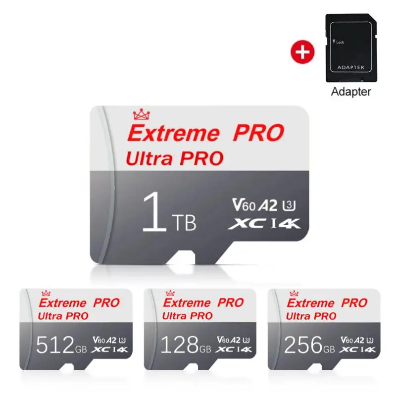 Оригинальная 1 ТБ 2 Micro TF SD-карта 256 ГБ класса 10 Высокоскоростная 128 Flash TF-карта 512 для
