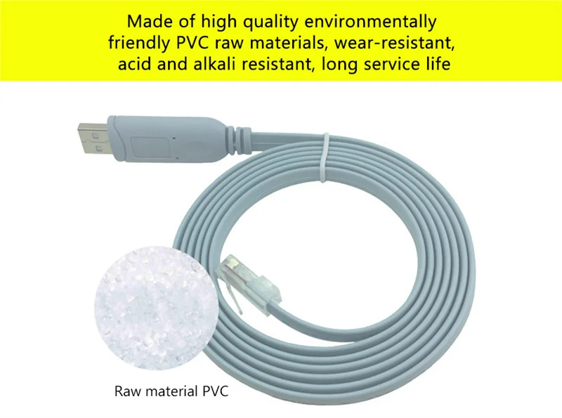 Фото Кабель USB к консоли RJ45, последовательный адаптер RS232 для Cisco H3C HP Arba 9306 Huawei, роутер, переворотный преобразователь, кабели управления переключателями №3