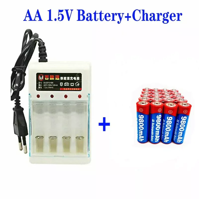 

4-16pcs New Tag AA battery 9800 mah rechargeable battery AA 1.5 V Rechargeable New Alcalinas drummey + Free Delivery