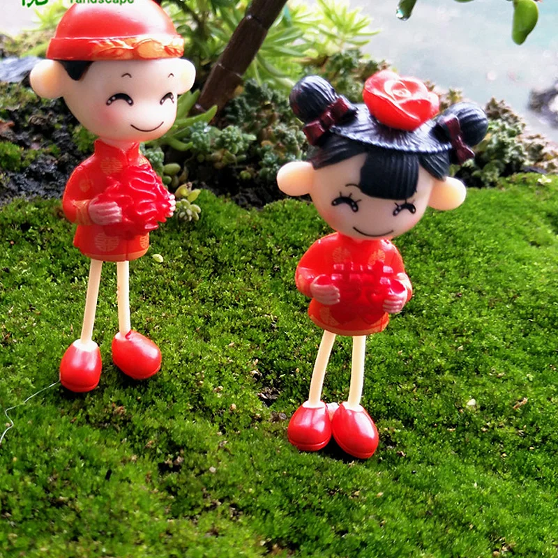 10PCS Mini Cute Figurines Couple Lover Miniature Wedding Gift Miniature Landscape Ornaments Fairy Garden Bonsai DollHouse Decor images - 6
