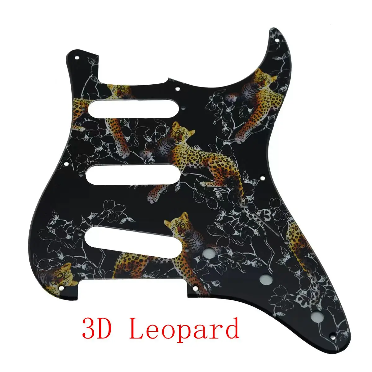 

Rare 3D Leopard 11 Holes Electric Guitar Pickguard SSS Guitar Scratch Plate & Screws Fit Strat Guitar Parts