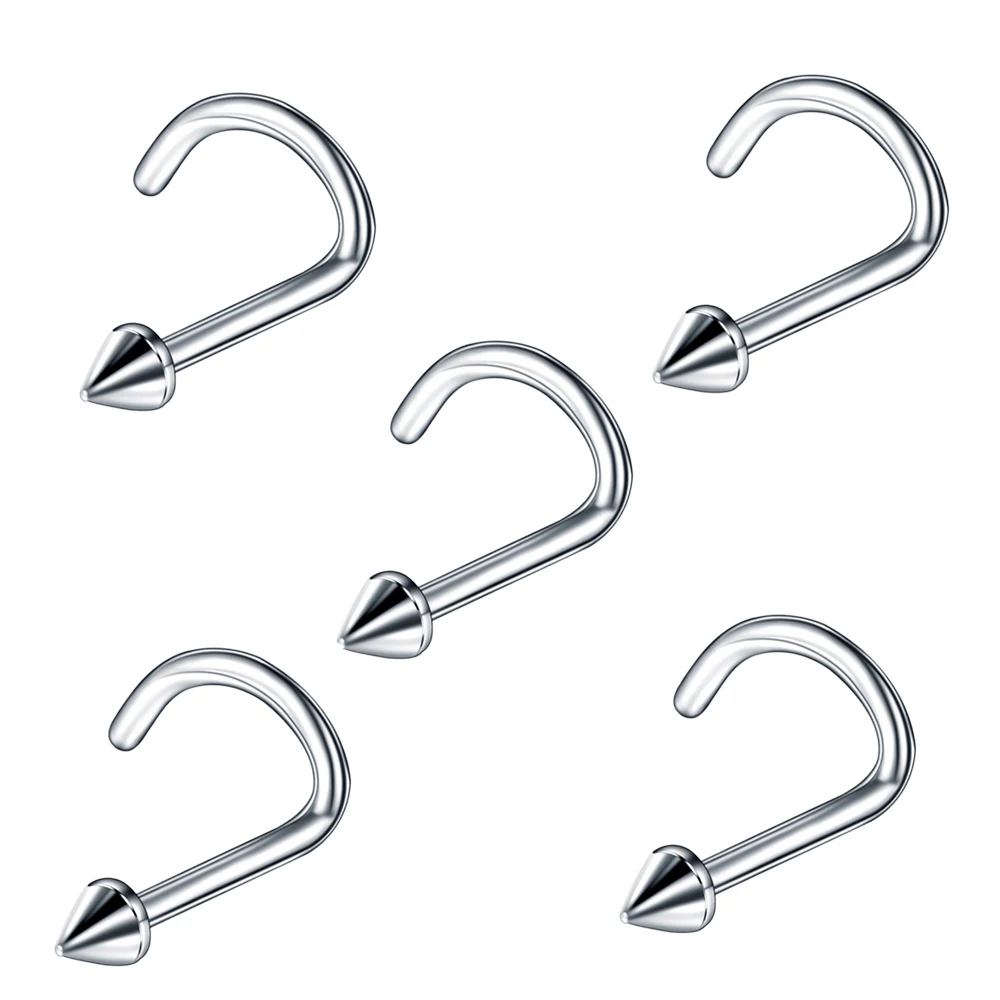 5 шт./партия стальные L-образные серьги-гвоздики для пирсинга |