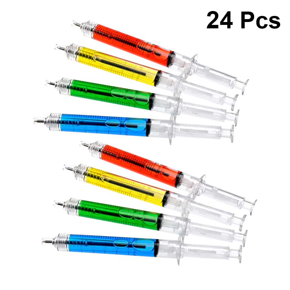24 шт. креативная шариковая ручка в форме иглы для студентов (синий красный и