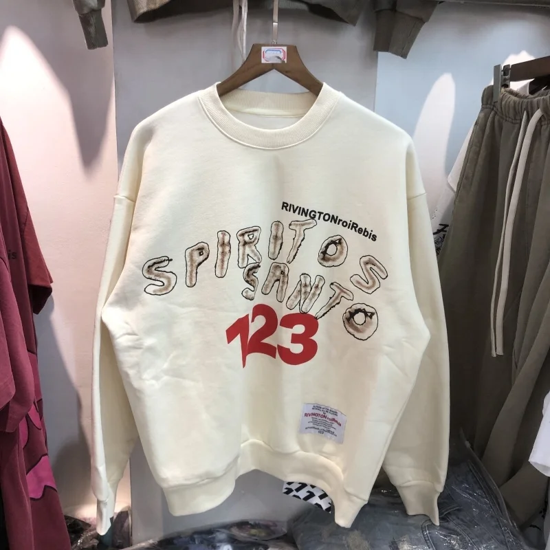 

RRR123 худи с круглым вырезом большой уличный Печатный мужской и женский плюшевый Свободный Повседневный пуловер