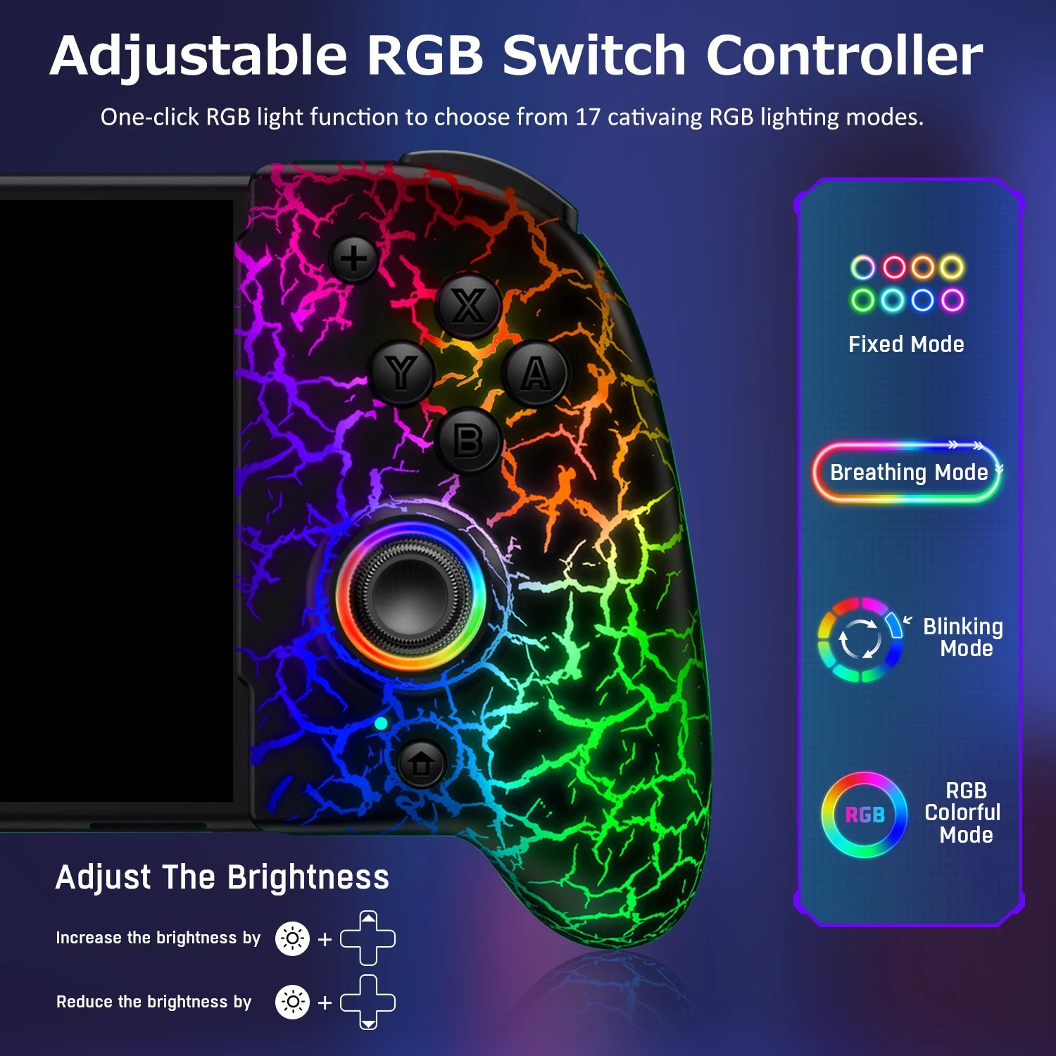 RGB для Nintendo Switch/OLED Switch беспроводной профессиональный контроллер цельный джойстик