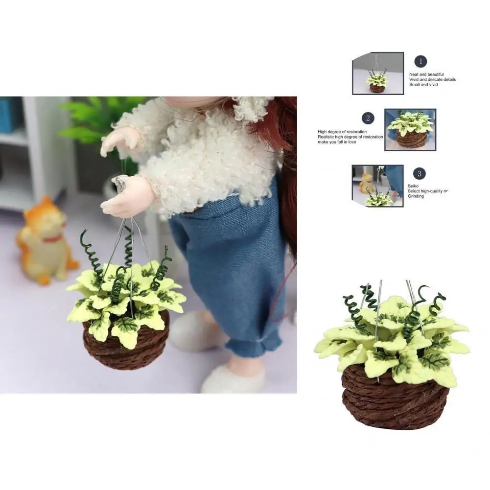 

Nice-looking Portable Yellow Maple Dollhouse Green Plant for Micro Corridor