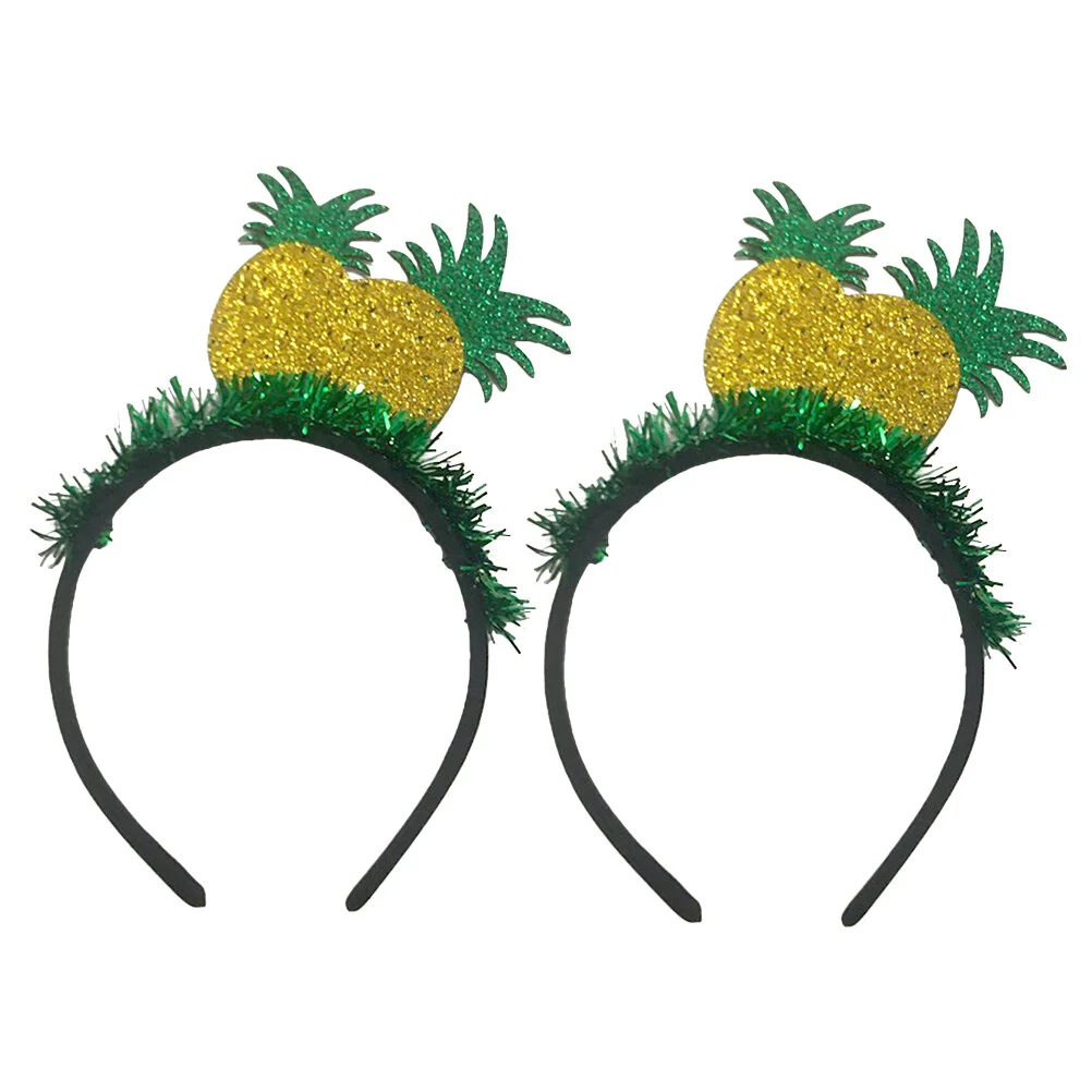 

2 Pcs Headband Party Headdress Hairhoop Creative Pineapple Hairband Summer Accessories Headgear Greeter Shaped Child Glitter