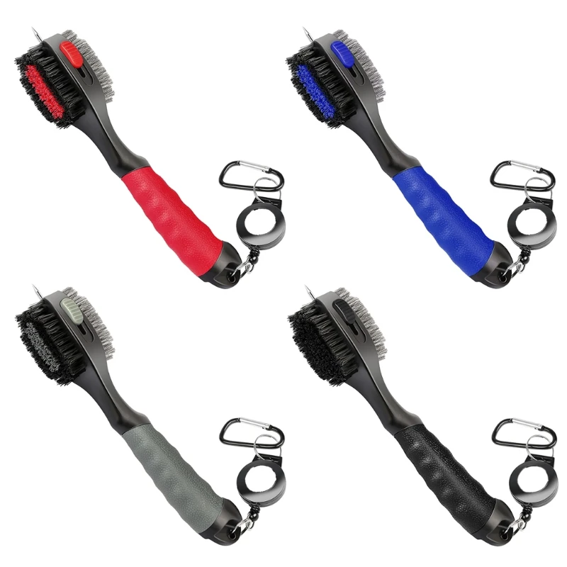 

Golf Brush Groove Cleaner Carabiner Keyring Retractable Spool Line Golf Parts