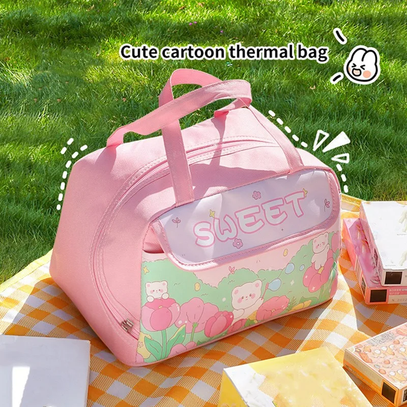 BMBY-Kawaii Портативная сумка для ланча изолированный ланч-контейнер женщин взрослых