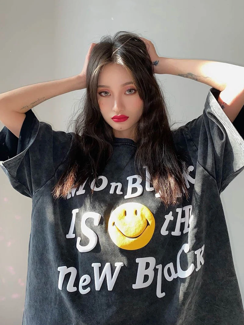 Мужская/женская футболка CPFM с трехмерным принтом коротким рукавом |