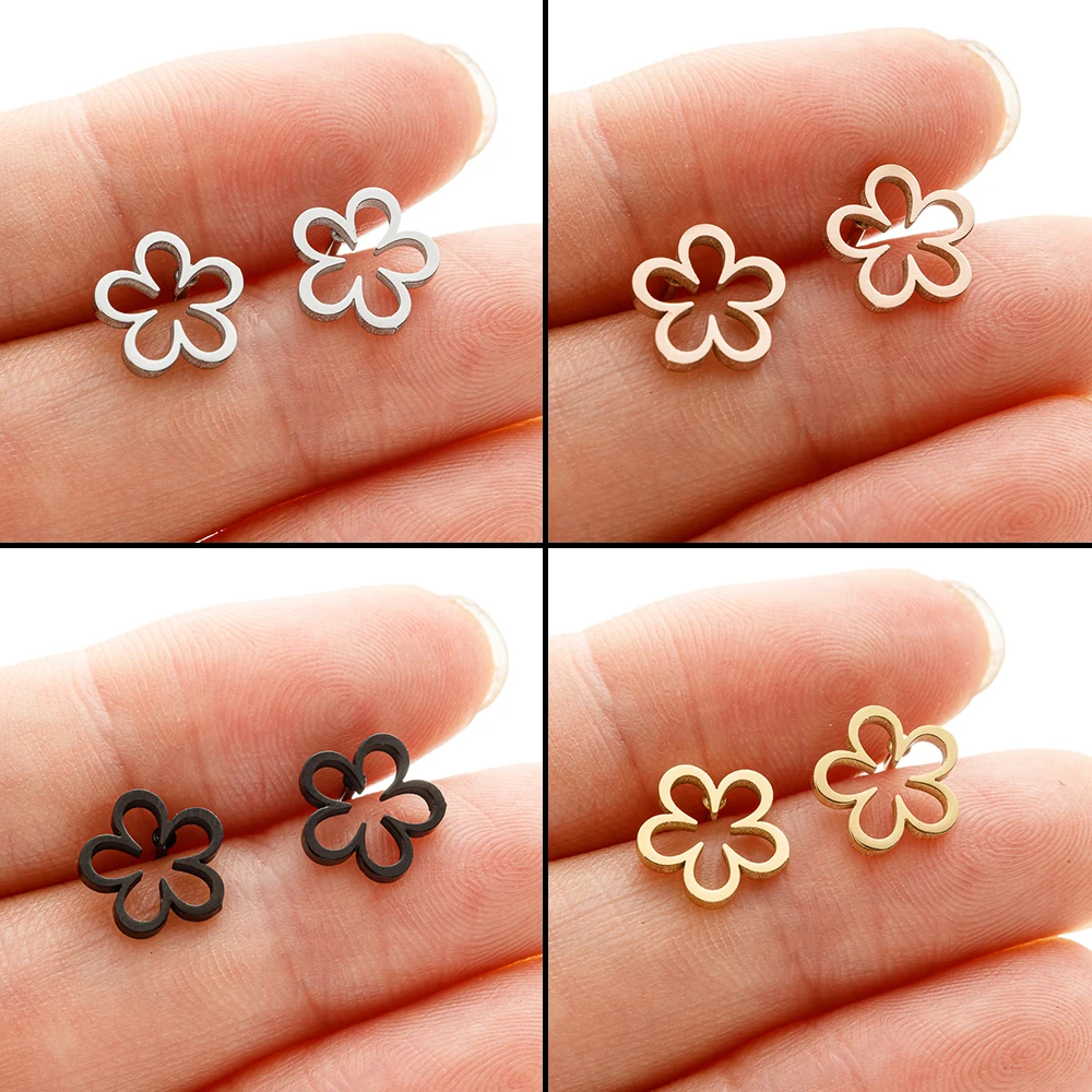 Женские серьги из нержавеющей стали с цветами