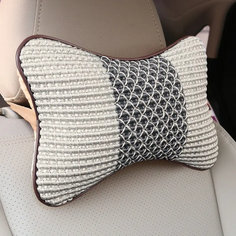 

Automotive Headrest Neck Pillow Ice Silk for Car Car Seat Cushion Pairs Summer Breathable Bone Pillow