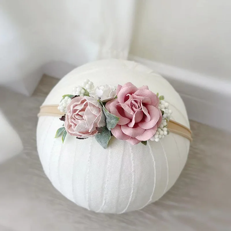 Повязка на голову для фотосъемки детей с изображением пыльного розового Румяна