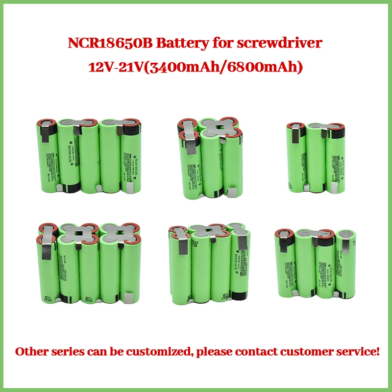 

100% NEW NCR18650B 12V 16.8V 21V Battery Pack （3400mAh-6800mAh） 20A Discharge Current for Shura Screwdriver Battery