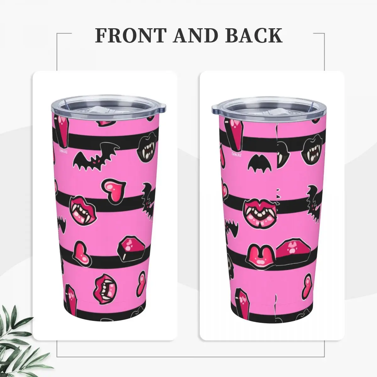 Изолированный вампир стакан с соломинкой и крышкой Термокружка Из Нержавеющей