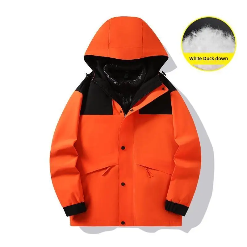 

Ueteey 2023 New Windproof Waterproof Hiking Outdoor Men Down Jackets Windbreaker Winter Two Pieces Sets 3 In 1 Thick Male Coats