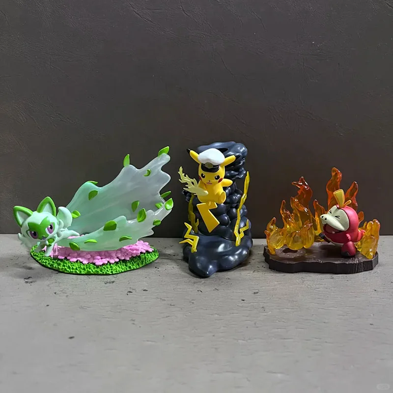 Фото Оригинальный Re-Ment DesQ Pokémon Battle on Desk: Аниме-версия мини-диорамы, полный набор из 6 типов, коллекционный подарок в закрытой коробке №4