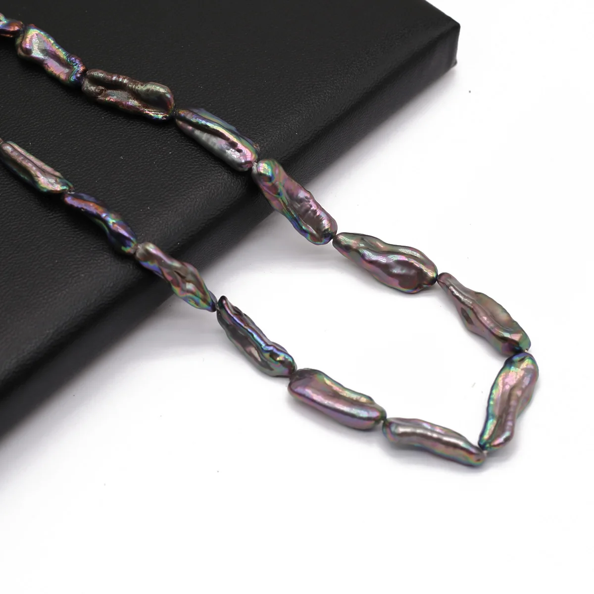 Natural Freshwater Pearl Black Rectangle Irregular Pipa Pearl Beads For Jewelry Making DIY Bracelet Earrings Necklace Accessory