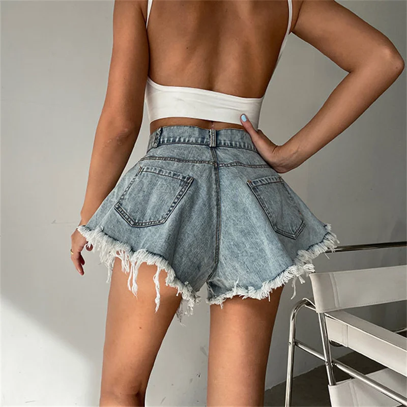

Shorts y2k jeans women pants jean femme mini short mujer clothing cotton High waist Loose Wide leg Increase Sideline Peach hip