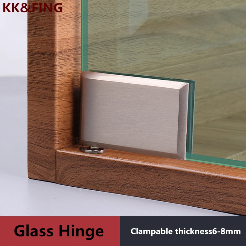 

KK&FING Cabinet Glass Hinge Zinc Alloy Thickened Glass Door Up And Down Shaft Hole Hinge Glass Clip Furniture Glass Door Hinge
