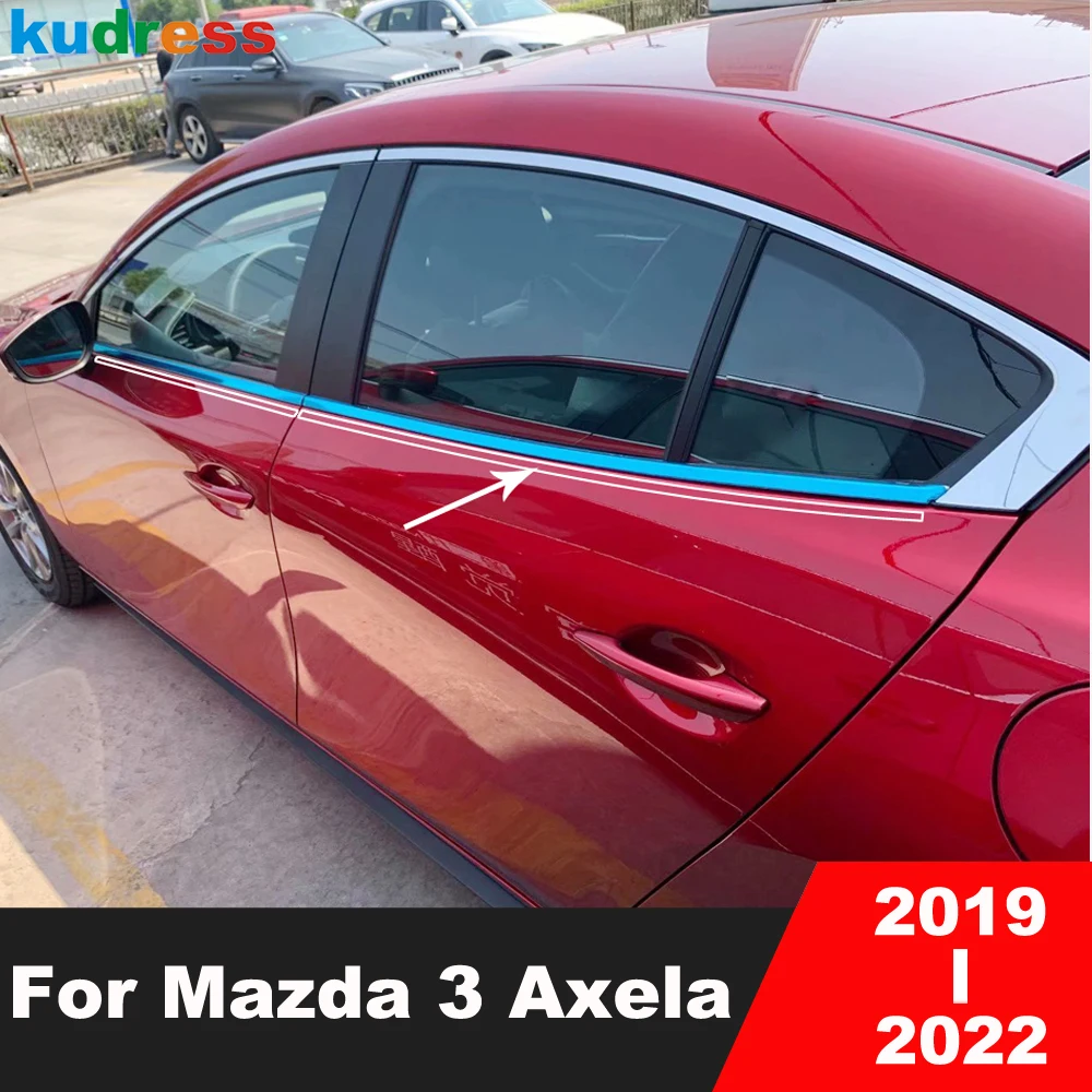 

Нижняя отделка оконного порога для Mazda 3 Axela 2019 2020 2021 седан из нержавеющей стали декоративные аксессуары для автомобиля