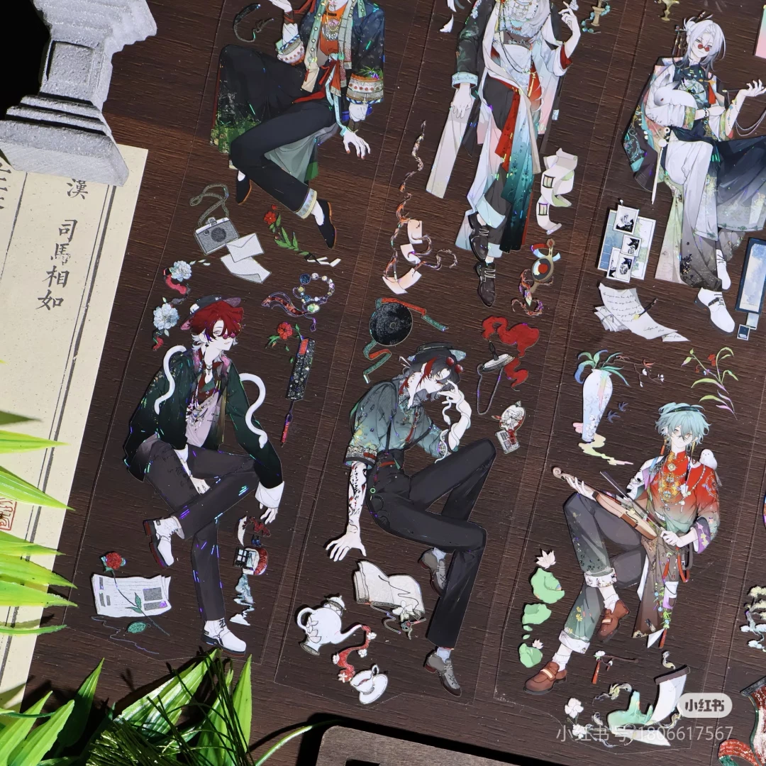 

Блестящий красивый человек, блестящая ПЭТ-лента, васи, маска, украшение для журнала персонажа из мультфильма