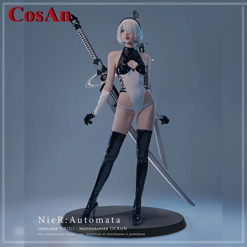 

CosAn Game NieR : Automata 2B косплей костюм милые комбинезоны из искусственной кожи купальник для вечеринки