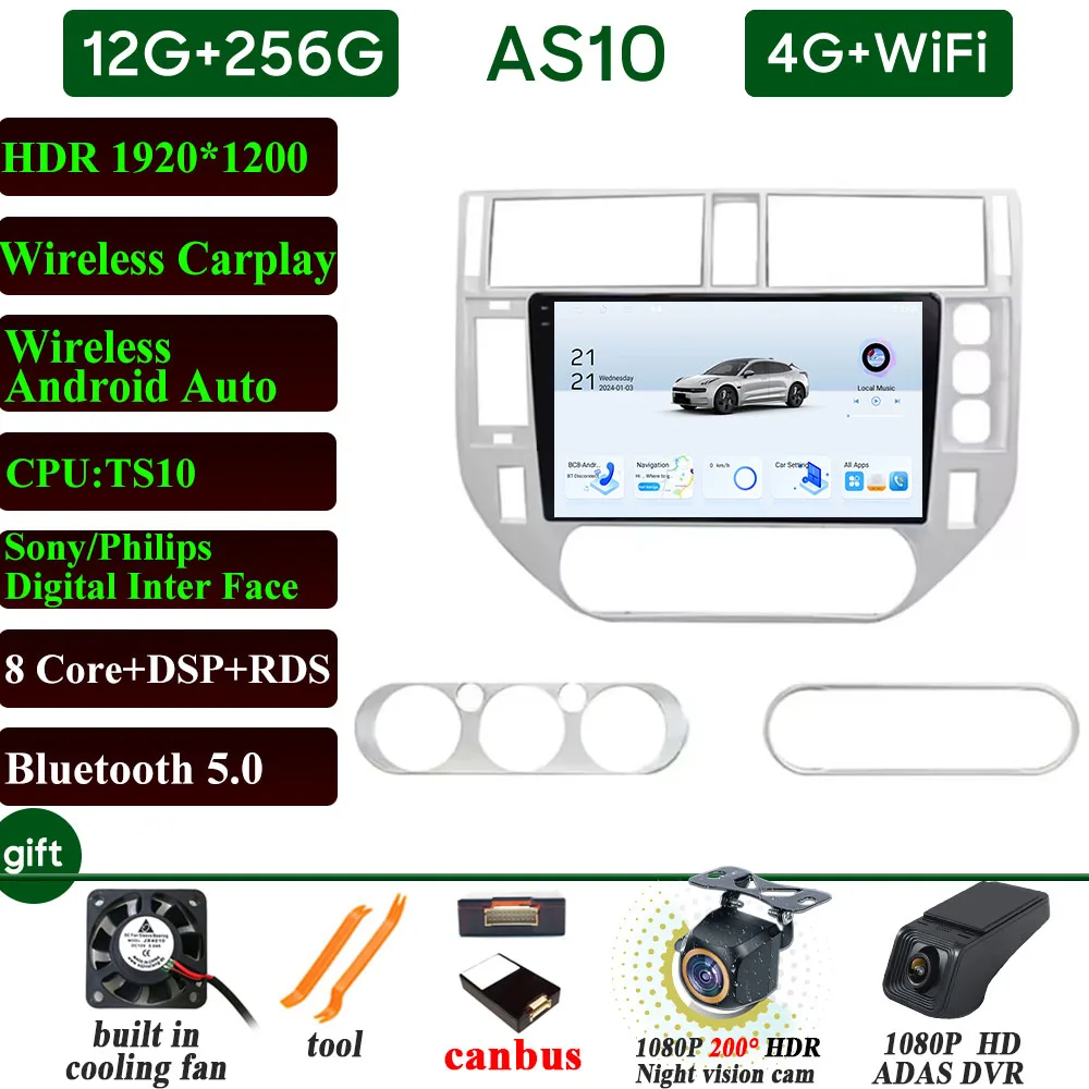 

Автомобильный радиоприемник Carplay для Ford Kuga MK1 2008-2012 для Ford C-MAX CMAX 2003-2010 навигация GPS Android Auto Android 15 5G без 2din BT