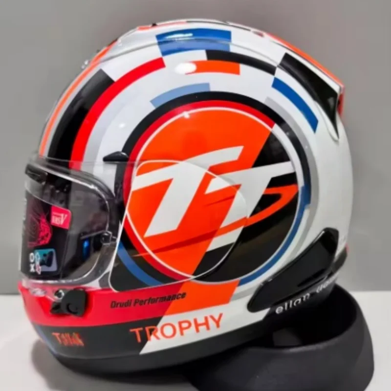 Фото Мотоциклетный шлем Full Face RX7X Top Orange Isle of Man TT для езды, мотокросса и гонок, Casco De Motocicleta №2