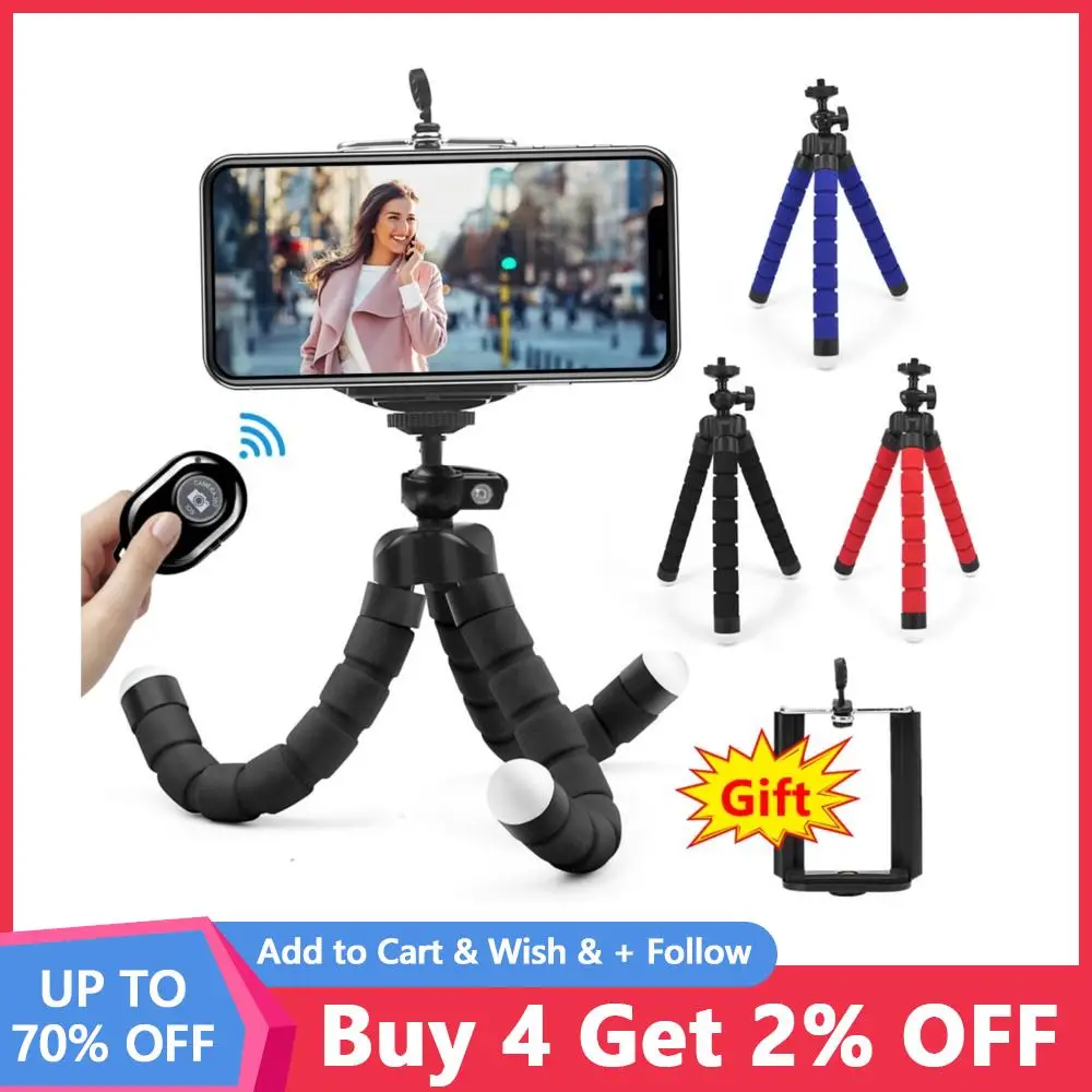 

Mini Portable Phone Holder Flexible Sponge Octopus Tripod For Huawei iPhone Samsung Smartphone Camera Gopro 8 7 Selfie Stand