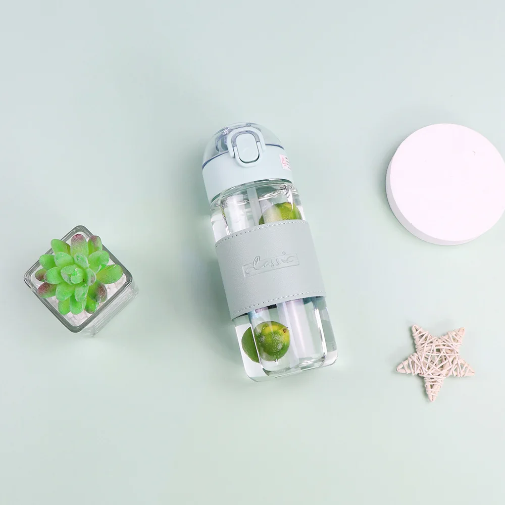 

Большая стеклянная бутылка для воды с трубочкой 480 мл