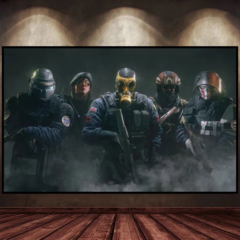 Плакат на холсте с изображением том клинси из Радуги шесть: осада настенные