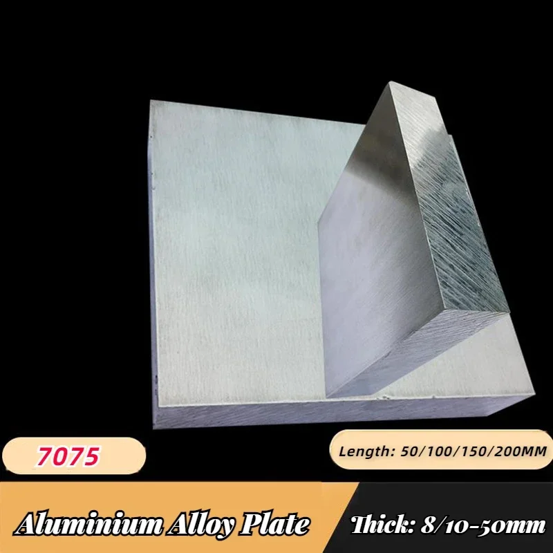 Фото Алюминиевая плита из сплава 7075, толщина 8 мм, 10 мм, 12 мм, 15 мм-50 мм, для DIY-проектов, сверхтолстая, жесткий блок, настраиваемая №1