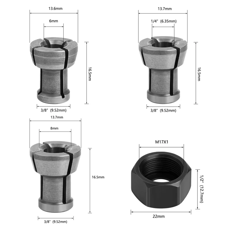 Адаптер цангового патрона XMSJ M17 6/6,35/8 мм