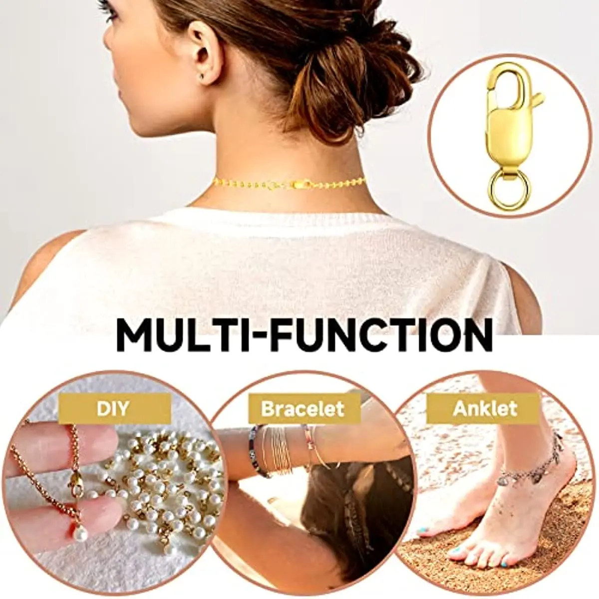 1pcs Genuine Real Solid 925 Sterling Silver Spring Lobster Clasps Hooks Claw Jewelry Making Findings Close Sealed Ring Buckle