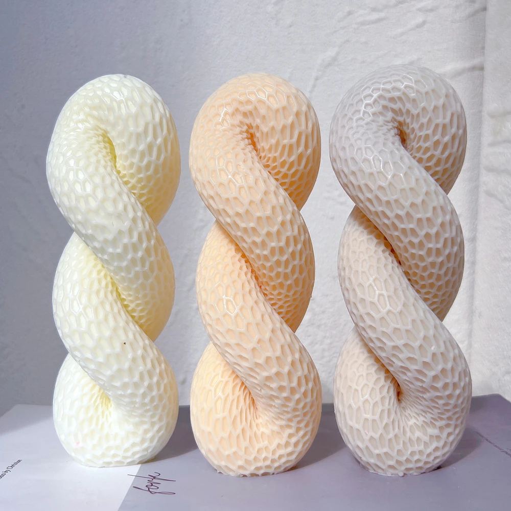 

Geometric Spiral Knot Pillar Tube Tie Rope Column Twisted Home Decor Soy Wax Mold DIY Bread Cake Mousse Baking Silicone Mould