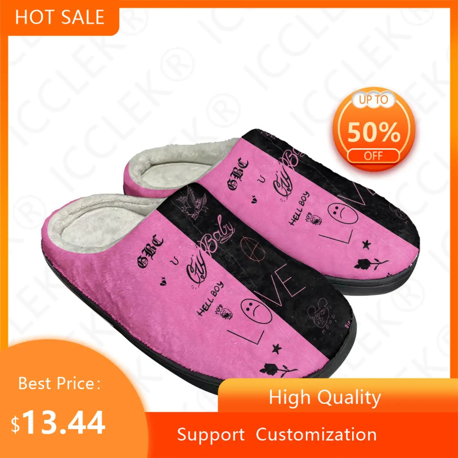 

Hot Hip Hop Rapper Lil Peep Home Cotton Custom Slippers Mens Womens Sandals Plush Bedroom Casual Keep Warm Shoe Thermal Slipper