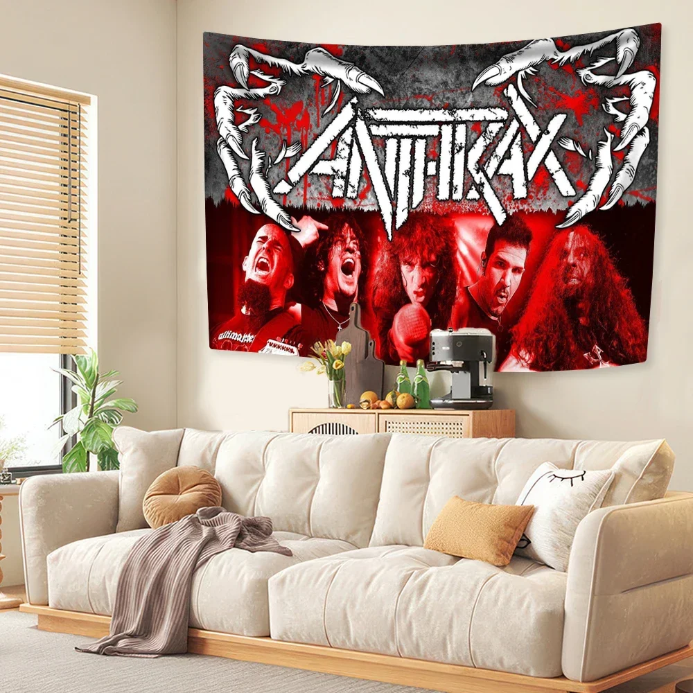 XxDeco хардкор-панк-группа Tapestry Anthraxs большой тканевый Декор для дома спальни стены