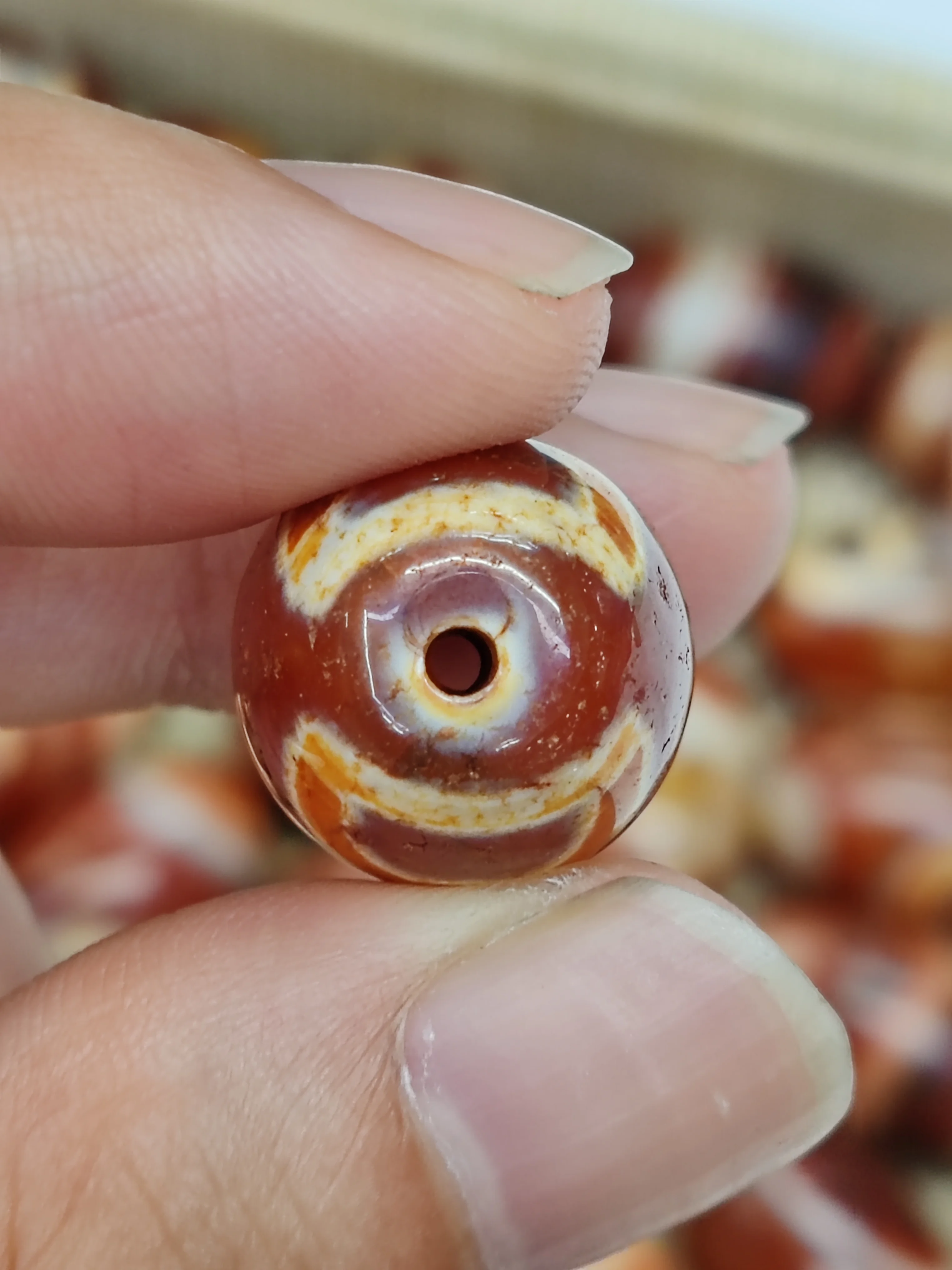 10 шт./лот натуральный Старый Агат шафран Овальный Dzi специальная редкость