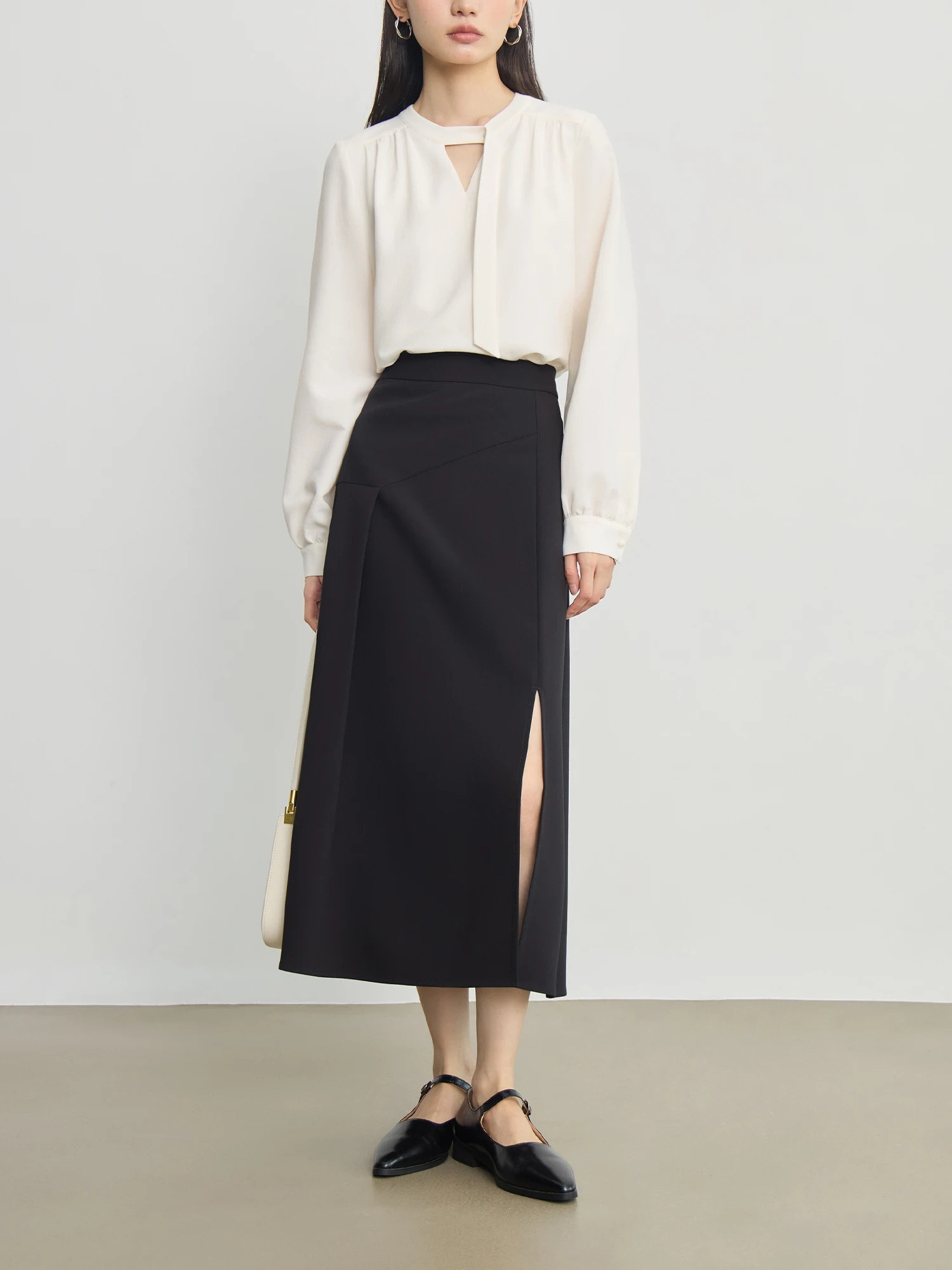 ZIQIAO драпированная универсальная повседневная юбка трапециевидной формы для