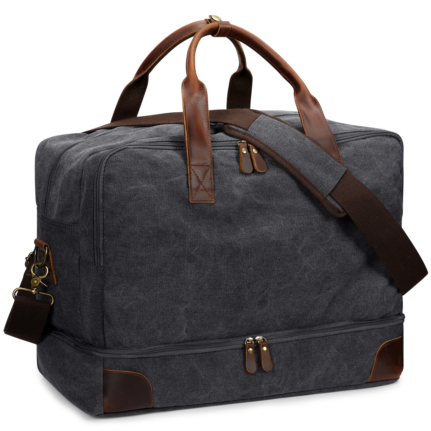 S-ZONE Mens Canvas Travel Duffel Bag Weekend Overnight Bag w