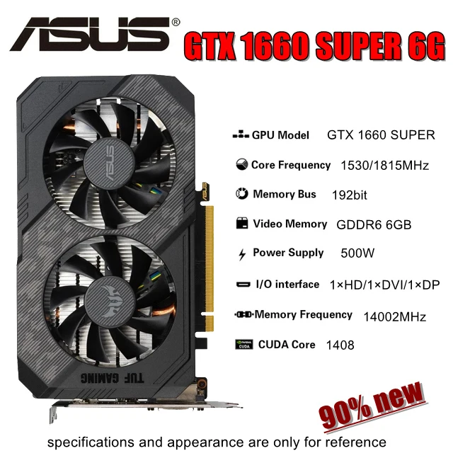  Видеокарта ASUS GTX 1660 super 6GB