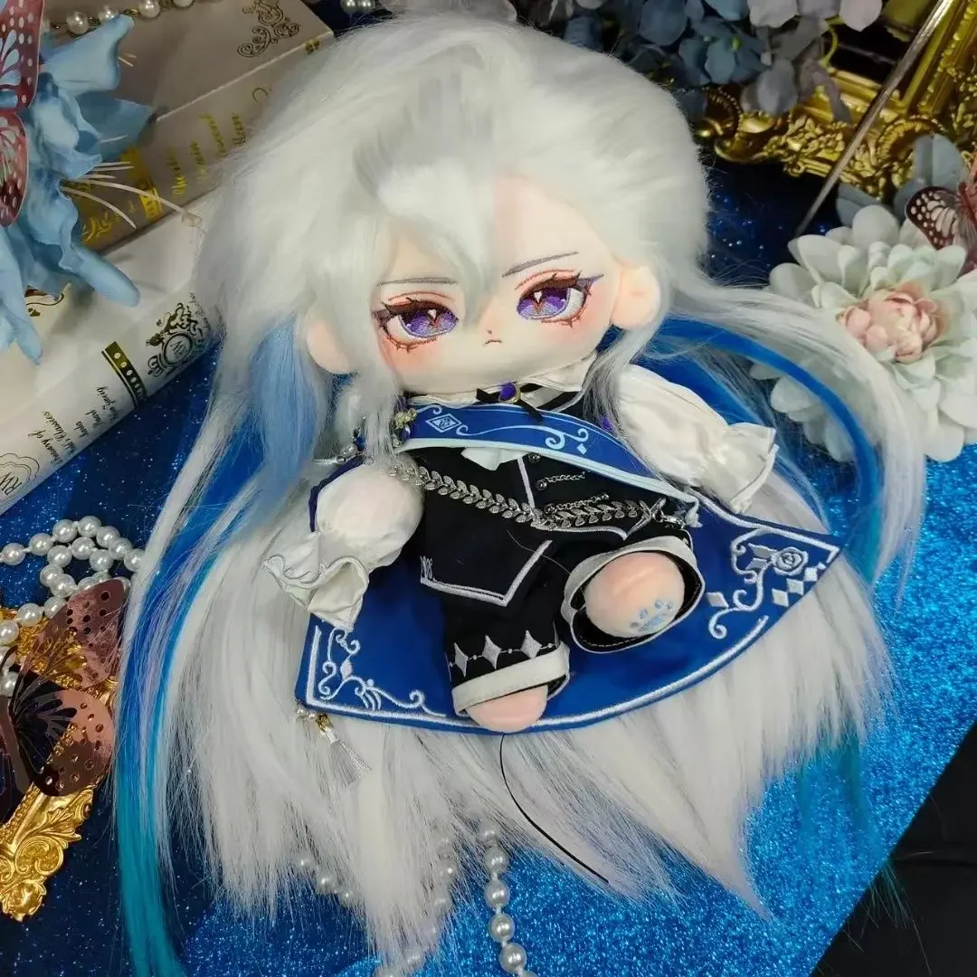 

Game Anime Genshin Impact Cute Neuvillette Long Hair Plush Stuffed Cotton Dollbody Cosplay Dress Up Clothes Plushie Gift 20CM