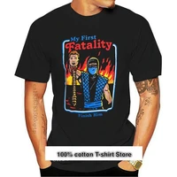 camiseta de hombre de mortal kombat my first fatality camiseta para hombre novedad