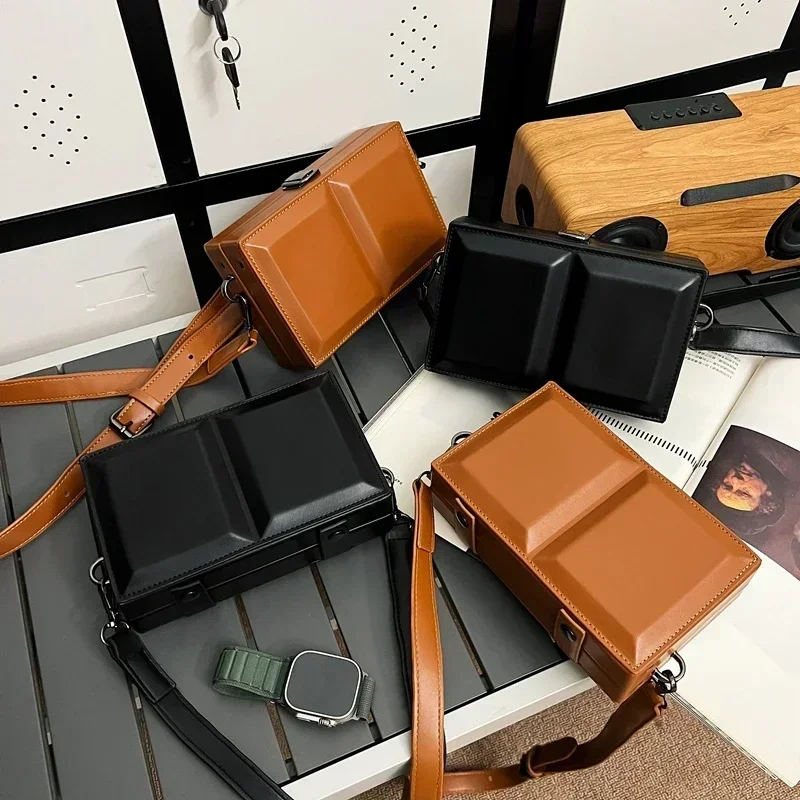 Мужская сумка через плечо из ПУ кожи 2024