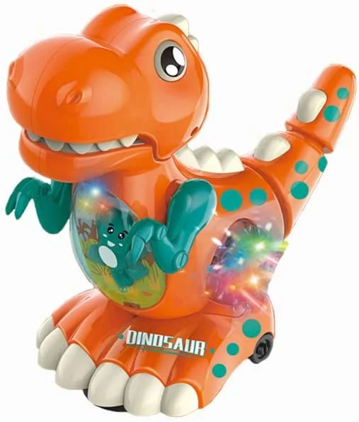 Dinosaur Toy for Children - Robot Toy with LED Light Mouth and Flank, Walking and Dancing Musician Robot Dinosaur Kids Toy