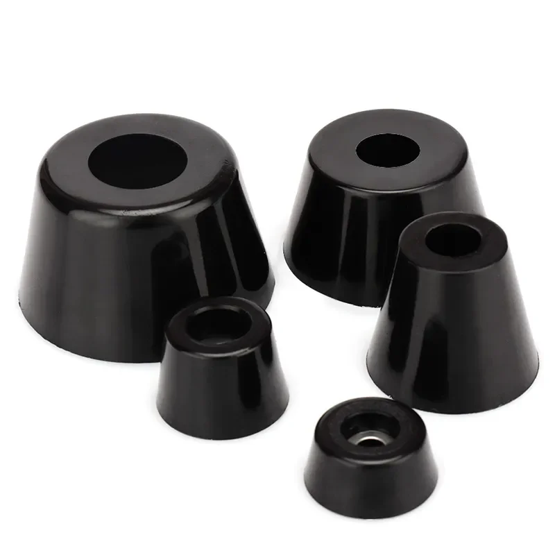 Black Conical Rubber Shock Pad Floor Protector Furniture Legs Feet Speaker Cabinet Bed Table Box Anti Slip Parts