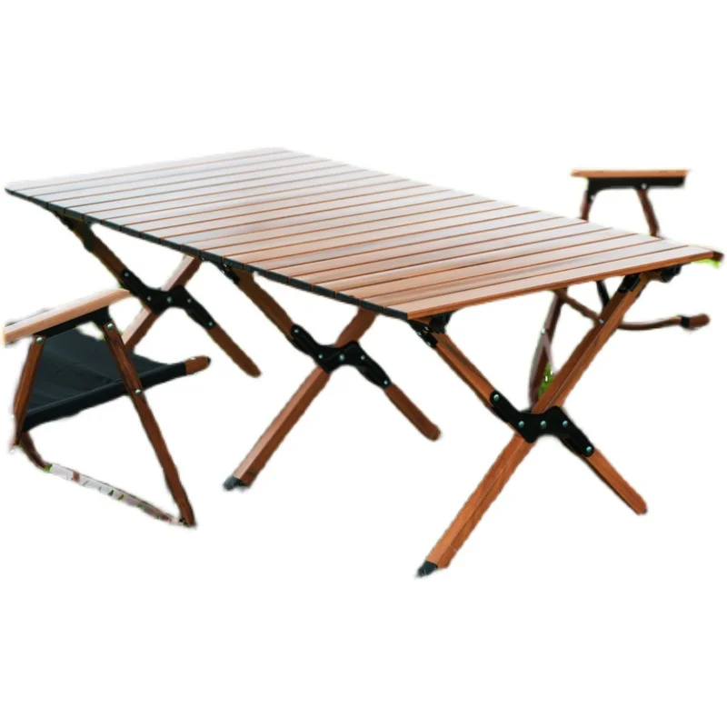 

Xk Outdoor Folding Table Aluminum Alloy Egg Roll Table Portable Camping Table Picnic Table and Chair