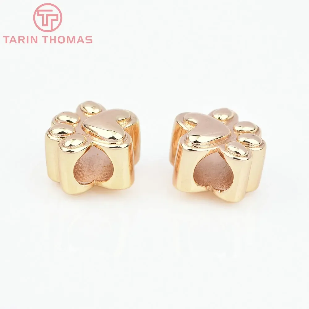 (7563) 6 шт. 12x11 мм 24-каратного золота в форме когтей макропористые бусины браслет